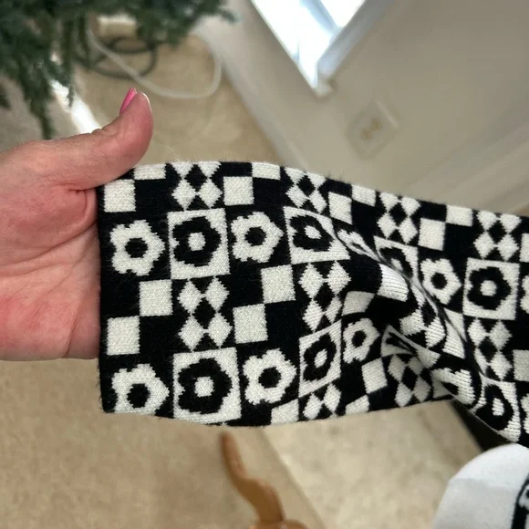 Anthropologie Black and White Cowl Neck Sweater - Picture 6 of 9